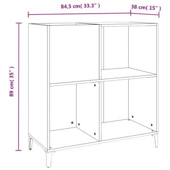 Plattenschrank Grau Sonoma 84,5x38x89 cm Holzwerkstoff