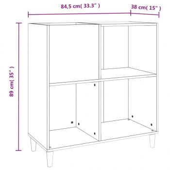 Plattenschrank Schwarz 84,5x38x89 cm Holzwerkstoff