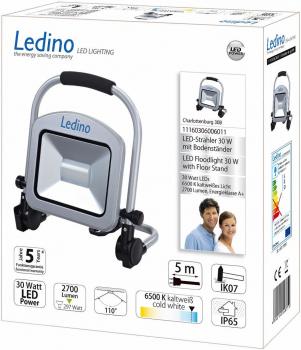 Ledino Charlottenburg 30B LED-Standstrahler, 30W, 6500K, silber (11160306006011)