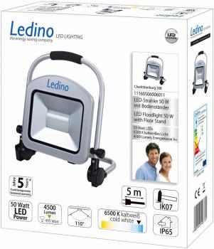 Ledino Charlottenburg 50B LED-Standstrahler, 50W, 6500K, silber (11160506006011)