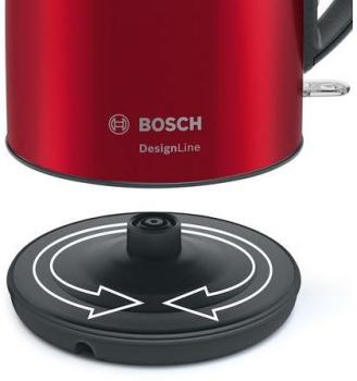 Bosch TWK3P424 Wasserkocher, 2400W, 1,7L, Anti-Rutsch-Füße, Easy storage, 360° kabellos, rot