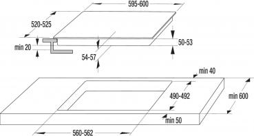 Gorenje ECT643BX HiLight Autarkes Glaskeramik Kochfeld, 60cm breit, Sicherheitsabschaltfunktion, Timer, schwarz