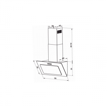 Exquisit KFD 61-8 sw EEK: B Kopffrei-Dunstabzugshaube, 54 cm breit, Abluft/Umluft, Drucktasten, schwarz