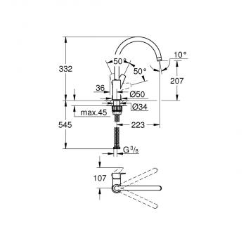 GROHE BauEdge Einhand-Spültischbatterie, DN 15, chrom (31367001)