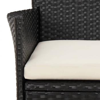 5-tlg. Garten-Bistro-Set mit Kissen Schwarz Poly Rattan