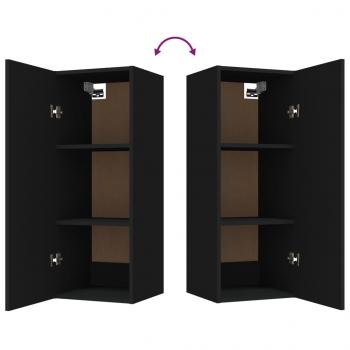 Wandschrank Schwarz 34,5x34x90 cm Holzwerkstoff