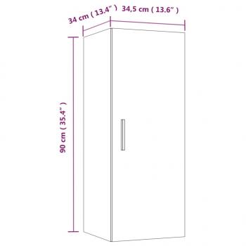 Wandschrank Räuchereiche 34,5x34x90 cm Holzwerkstoff