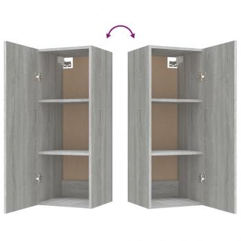 Wandschrank Grau Sonoma 34,5x34x90 cm Holzwerkstoff