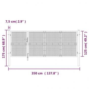 Mesh-Gartentor Silbern 350x175 cm Verzinkter Stahl