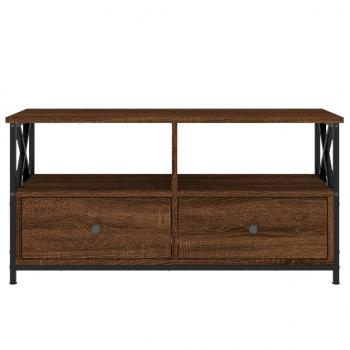 TV-Schrank Braun Eichen-Optik 90x33x45 cm Holzwerkstoff & Eisen