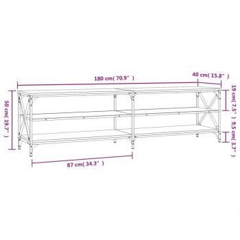 TV-Schrank Grau Sonoma 180x40x50 cm Holzwerkstoff