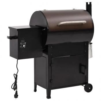 Pelletgrill mit Schornstein Schwarz 104 cm Eisen