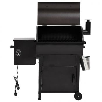 Pelletgrill mit Schornstein Schwarz 104 cm Eisen