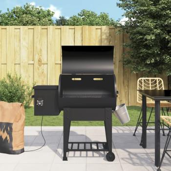 ARDEBO.de - Pelletgrill mit Ablage Schwarz 94 cm Eisen