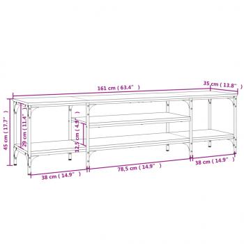 TV-Schrank Grau Sonoma 161x35x45 cm Holzwerkstoff & Eisen