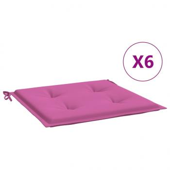 Gartenstuhl-Kissen 6 Stk. Rosa 50x50x3 cm Stoff