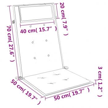 Hochlehner-Auflagen 4 Stk. Creme Oxford-Gewebe