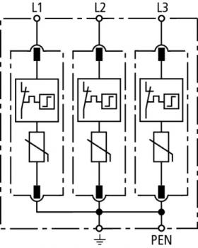 Dehn + Söhne DG M TNC 275 Überspannungsableiter Typ 2 DEHNguard M 3-polig für TN-C-Systeme