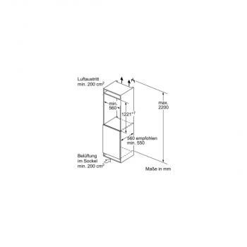 Bosch KIL42ADD1 Einbaukühlschrank mit Gefrierfach, Nischenhöhe 122 cm, 187 L, Festtürtechnik, Schnellkühlen, LED Beleuchtung, VitaFresh