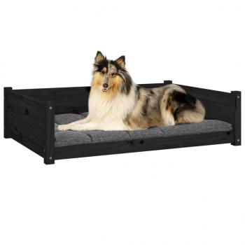 Hundebett Schwarz 95,5x65,5x28 cm Massivholz Kiefer