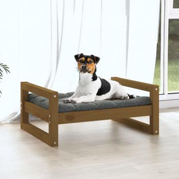 Hundebett Honigbraun 55,5x45,5x28 cm Massivholz Kiefer