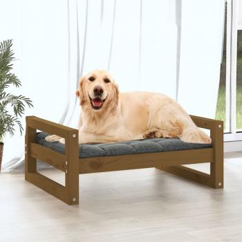 Hundebett Honigbraun 75,5x55,5x28 cm Massivholz Kiefer