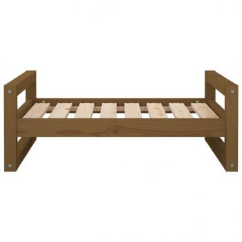 Hundebett Honigbraun 75,5x55,5x28 cm Massivholz Kiefer