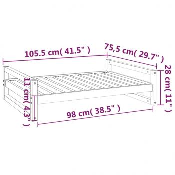 Hundebett Honigbraun 105,5x75,5x28 cm Massivholz Kiefer