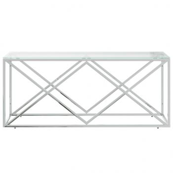 Couchtisch 110x45x45 cm Edelstahl und Glas