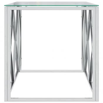 Couchtisch 110x45x45 cm Edelstahl und Glas