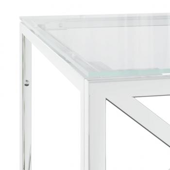 Couchtisch 110x45x45 cm Edelstahl und Glas