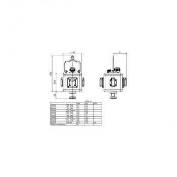 Bals 57078 UNI-BLOCK abhängbar IP44 2xSteckdosen, 2xCEE, 16A, 400V, 5polig, 6h, schwarz gelb