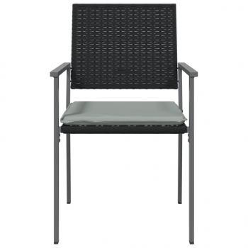 Gartenstühle mit Kissen 2 Stk. Schwarz 54x62,5x89cm Poly Rattan