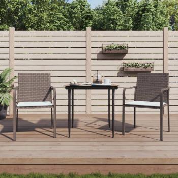 ARDEBO.de - Gartenstühle mit Kissen 2 Stk. Braun 56x59x84 cm Poly Rattan