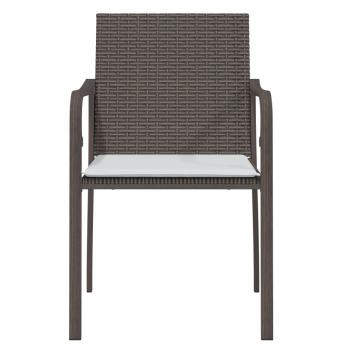 Gartenstühle mit Kissen 2 Stk. Braun 56x59x84 cm Poly Rattan