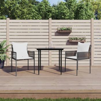 ARDEBO.de - Gartenstühle mit Kissen 2 Stk. Braun 54x61x83 cm Poly Rattan