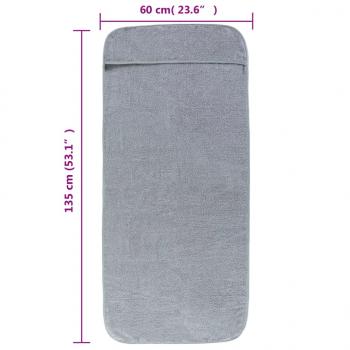 Strandtücher 6 Stk. Grau 60x135 cm Stoff 400 GSM