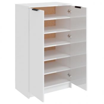 Schuhschrank Hochglanz-Weiß 59x35x100 cm Holzwerkstoff