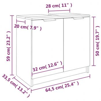 Badschrank Räuchereiche 64,5x33,5x59 cm Holzwerkstoff