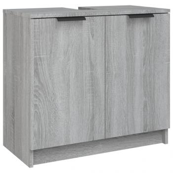 Badschrank Grau Sonoma 64,5x33,5x59 cm Holzwerkstoff