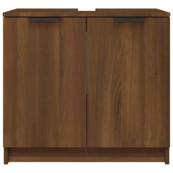 Badschrank Braun Eichen-Optik 64,5x33,5x59 cm Holzwerkstoff