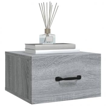 Wand-Nachttische 2 Stk. Grau Sonoma 35x35x20 cm  