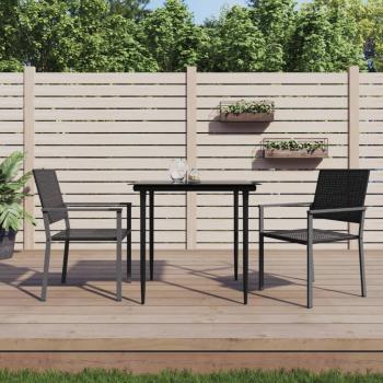 ARDEBO.de - Gartenstühle 2 Stk. Schwarz 54x62,5x89 cm Poly Rattan