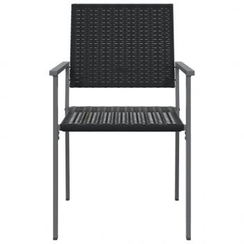 Gartenstühle 2 Stk. Schwarz 54x62,5x89 cm Poly Rattan