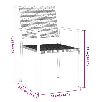 Gartenstühle 2 Stk. Schwarz 54x62,5x89 cm Poly Rattan