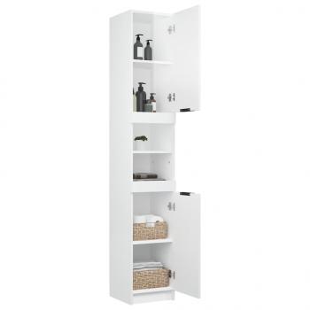 Badschrank Hochglanz-Weiß 32x34x188,5 cm Holzwerkstoff