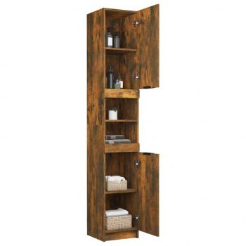 Badschrank Räuchereiche 32x34x188,5 cm Holzwerkstoff