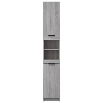 Badschrank Grau Sonoma 32x34x188,5 cm Holzwerkstoff