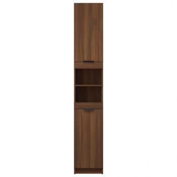 Badschrank Braun Eichen-Optik 32x34x188,5 cm Holzwerkstoff