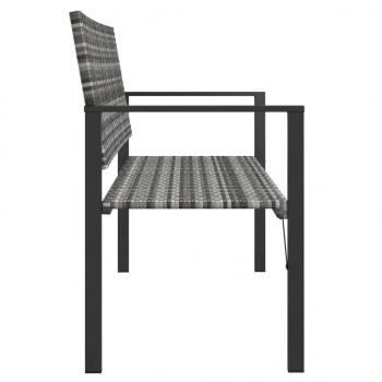 Gartenbank 2-Sitzer Grau Poly Rattan